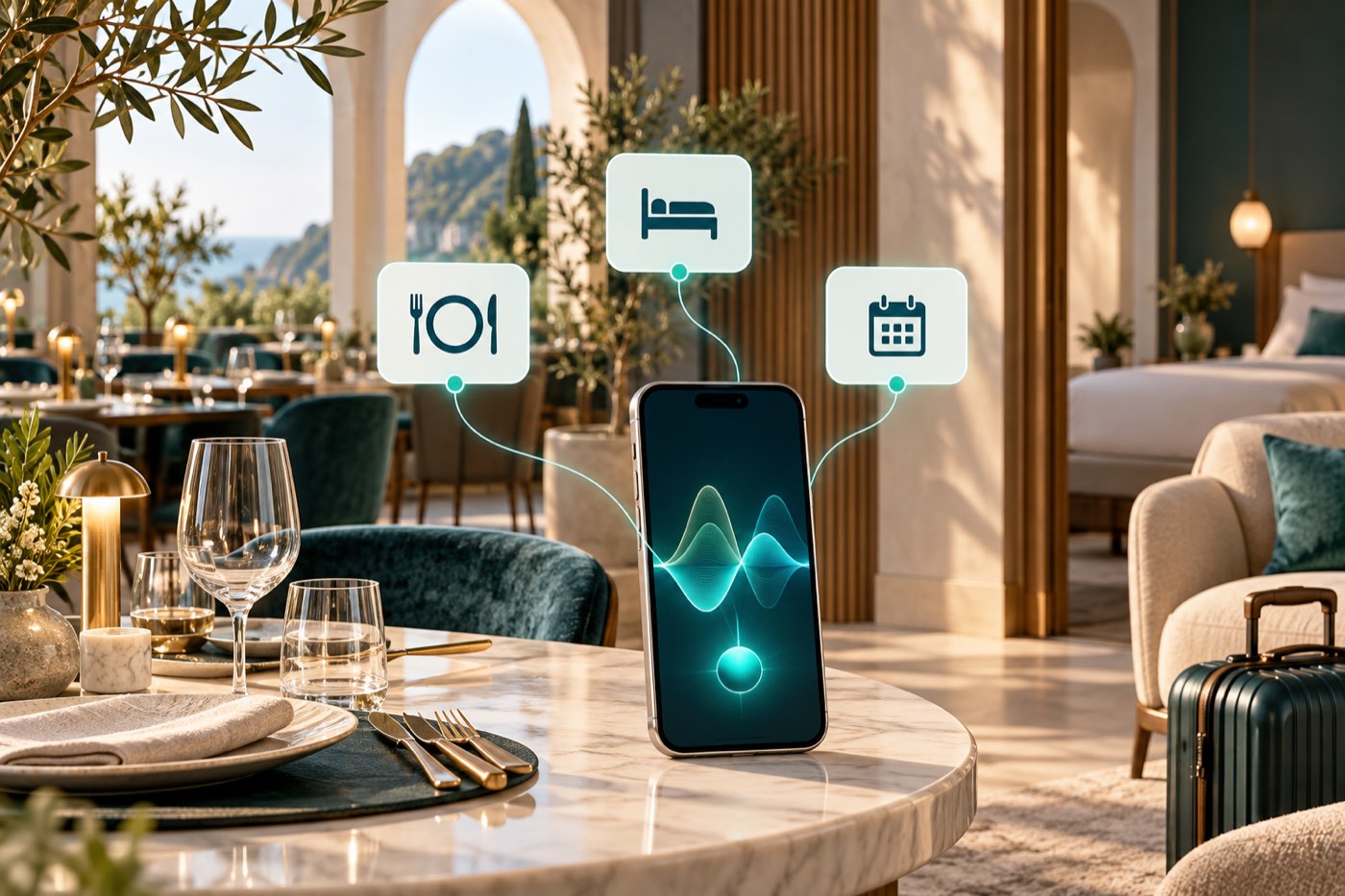 AI illustration: Restaurants, hotels & accommodation